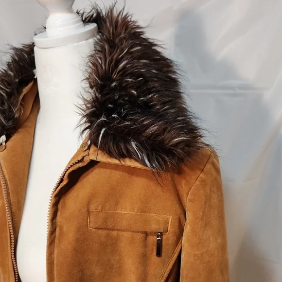 Paparazzi Women's Brown Teddy Jacket with Faux Fur Trim - Picture 4 of 11